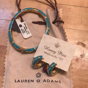 Lauren G Adams Bangles & earrings-turquoise/gold